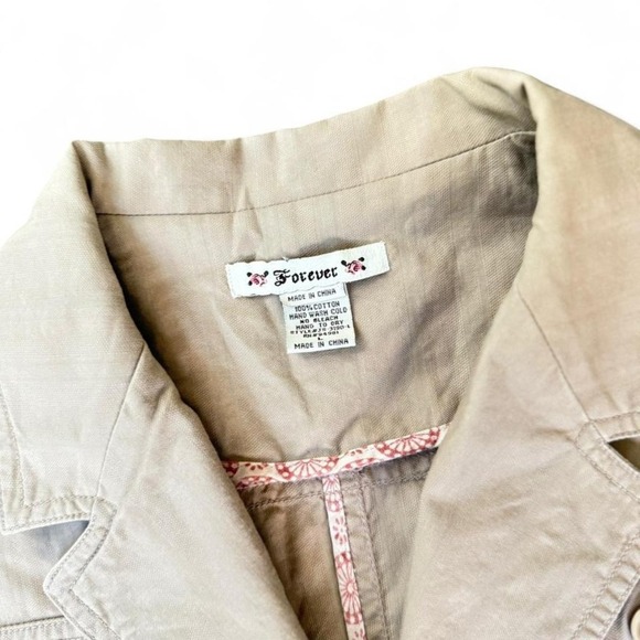 Y2k Vintage Forever 21 Blazer Button Up 100% Cotton - Picture 3 of 3